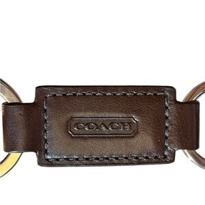 Coach Brown Leather Valet 2-in-1 Embossed Split Key Ring with Snap Logo (NWOT)